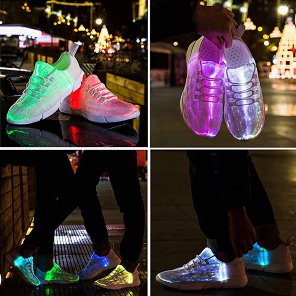 Fiber Optic LED Shoes Light Up Sneakers for Women Men with USB charging cord - Picture 6 of 15